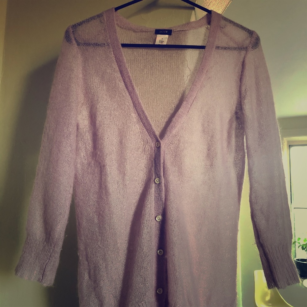 Lavender J. Crew Mohair Cardigan